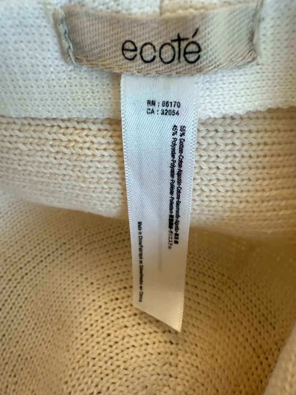 Ecote Wide-Brim Knit Sun Hat in Soft Cream